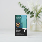 光沢のあるシ絵を描アンの黒グランジい画家 名刺 (スタンド正面)