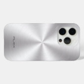 光沢のあるステンレススチールメタリルック – モノグラム Case-Mate iPhoneケース (裏面 (横))