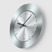 光沢のあるステンレス鋼プリントの画像 ラージ壁時計 (傾斜)