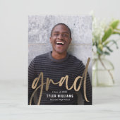 光沢のあるストロークの卒業発表招待状 招待状 (スタンド正面)