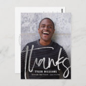 光沢のあるストロークモダンの卒業ありがとう ポストカード (正面/裏面)