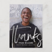 光沢のあるストロークモダンの卒業ありがとう ポストカード (正面)