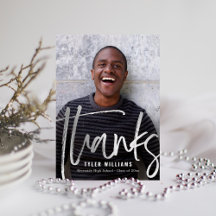 光沢のあるストロークモダンの卒業ありがとう