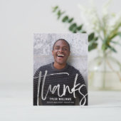 光沢のあるストロークモダン卒業ありがとうはがき ポストカード (スタンド正面)