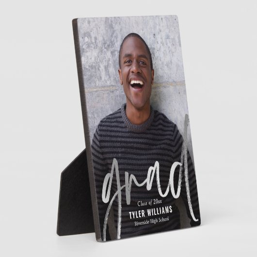 光沢のあるストローク卒業記念デスクトッププラーク フォトプラーク (側面)