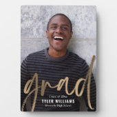 光沢のあるストローク卒業記念デスクトッププラーク フォトプラーク (正面)