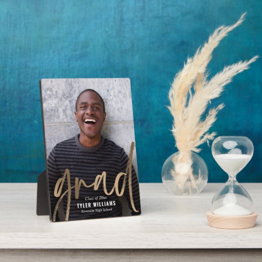 光沢のあるストローク卒業記念デスクトッププラーク フォトプラーク (側面)