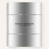 光沢のあるスミニマルテンレス鋼の外観 ノートブック (正面)