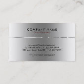 光沢のあるスミニマルテンレス鋼の背景 名刺 (裏面)