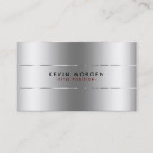 光沢のあるスミニマルテンレス鋼の背景 名刺 (正面)
