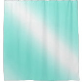 光沢のあるターコイズ シャワーカーテン (正面)