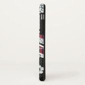 光沢のあるダイヤモンドスカル黒い赤いグリッド Case-Mate iPhoneケース (裏面/左)