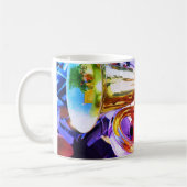 光沢のあるチューバ斜め遠近法ブラスバンド コーヒーマグカップ (左)