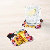 光沢のあるチューバ斜め遠近法ブラスバンド ペーパーコースター (インサイチュ)