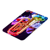 光沢のあるチューバ斜め遠近法ブラスバンド マグネット (左側)