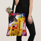 光沢のあるテノール真鍮マーチングバンド音楽 トートバッグ (クローズアップ)