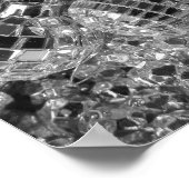 光沢のあるディスコオーナメント白黒の写真 ポスター (角)