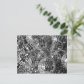 光沢のあるディスコオーナメント白黒の写真 ポストカード (スタンド正面)