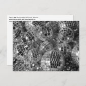 光沢のあるディスコオーナメント白黒の写真 ポストカード (正面/裏面)