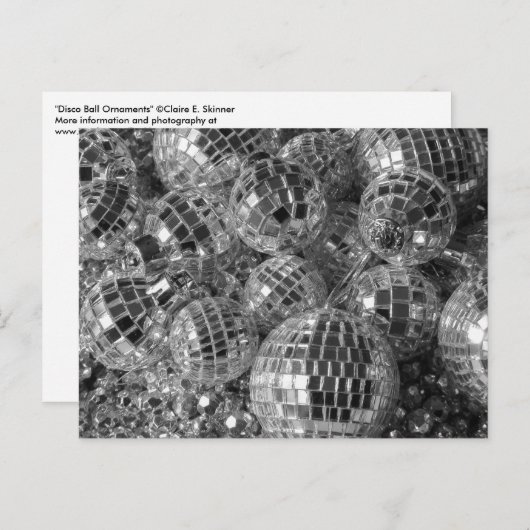 光沢のあるディスコオーナメント白黒の写真 ポストカード (正面/裏面)