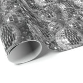 光沢のあるディスコオーナメント白黒の写真 ラッピングペーパー (ロールコーナー)