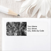 光沢のあるディスコオーナメント白黒の写真 ラベル (インサイチュ)