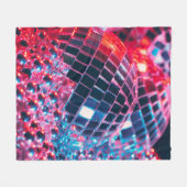 光沢のあるディスコパーティーの背景(鏡ボールref) フリースブランケット (正面(横))