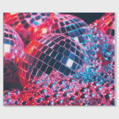 光沢のあるディスコパーティーの背景(鏡ボールref) ラッピングペーパー (フラット)