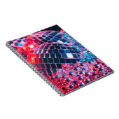 光沢のあるディスコパーティー背景と鏡ボール参照 ノートブック (右側)