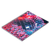 光沢のあるディスコパーティー背景と鏡ボール参照 ノートブック (左側)