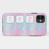 光沢のあるドットunicorn色iPhoneケース Case-Mate iPhoneケース (裏面(横))