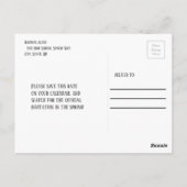 光沢のあるネイビーブルーと金ゴールド写真卒業 ポストカード (裏面)