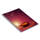 光沢のあるハッピーDiwali Diya – ノートブック (右側)