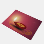 光沢のあるハッピーDiwali Diya - Doormat ドアマット (アングル)