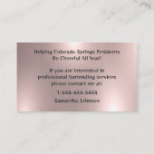 光沢のあるバラ金ゴールドイベントバーテンダービジネスカード 名刺 (裏面)