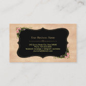 光沢のあるバラ金ゴールドグリッター野生の花モノグラム 名刺 (裏面)