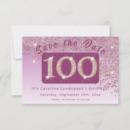 光沢のあるバラ金ゴールドグリッター100誕生日 セーブザデート