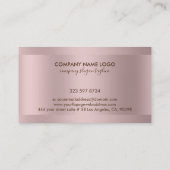 光沢のあるバラ-金ゴールドストライプ 名刺 (裏面)