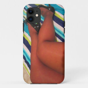 光沢のあるパンプスシューズのナイロン腿ハイス iPhone 11 ケース