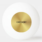 光沢のあるパーソナライズされた金属金ゴールドテクスチャ 卓球ボール (正面)