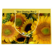 光沢のあるヒマワリ抱き枕パーソナライズ挨拶 ラージペーパーバッグ (正面)