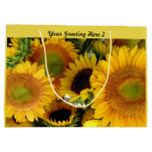 光沢のあるヒマワリ抱き枕パーソナライズ挨拶 ラージペーパーバッグ (裏面)