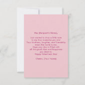 光沢のあるピンクと赤いハートバルーンバレンタインデー カード (裏面)