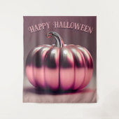 光沢のあるピンクのカボチャのフォトバックグラウンド タペストリー (正面)