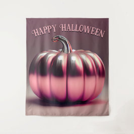 光沢のあるピンクのカボチャのフォトバックグラウンド タペストリー