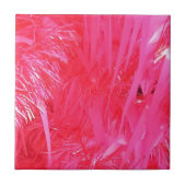 光沢のあるピンクのクリスマスツリー タイル (正面)