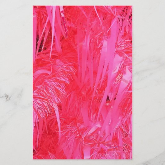 光沢のあるピンクのクリスマスツリー 便箋 (正面)