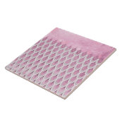 光沢のあるピンクのグリッターマーメイドはかりで測魚 タイル (側面)