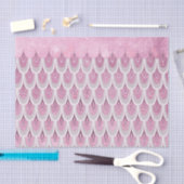 光沢のあるピンクのグリッターマーメイドはかりで測魚 薄葉紙 (クラフト)