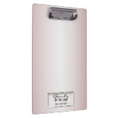 光沢のあるピンクのローズグラムマーブルモダンパーソナライズされた クリップボード (右)